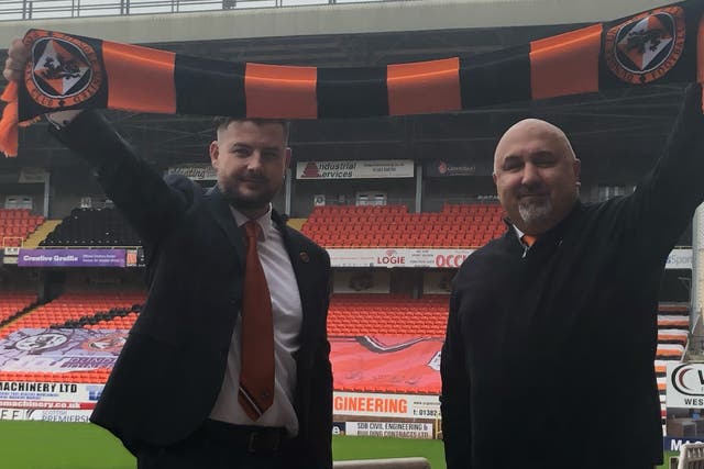 New Dundee United boss Tam Courts (left) and sporting director Tony Asghar