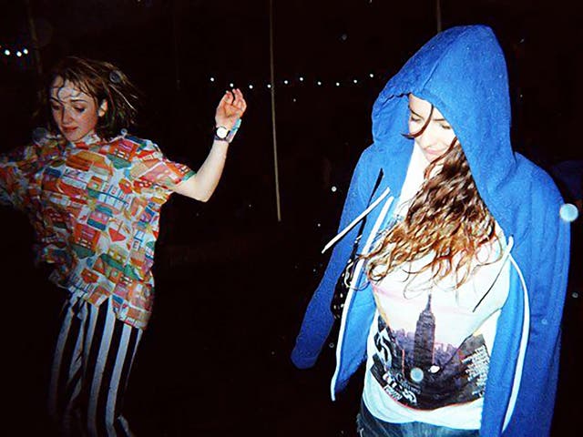 <p>Alexandra Pollard (right) at her first V Festival in 2009</p>