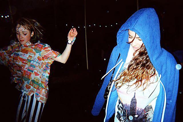 <p>Alexandra Pollard (right) at her first V Festival in 2009</p>