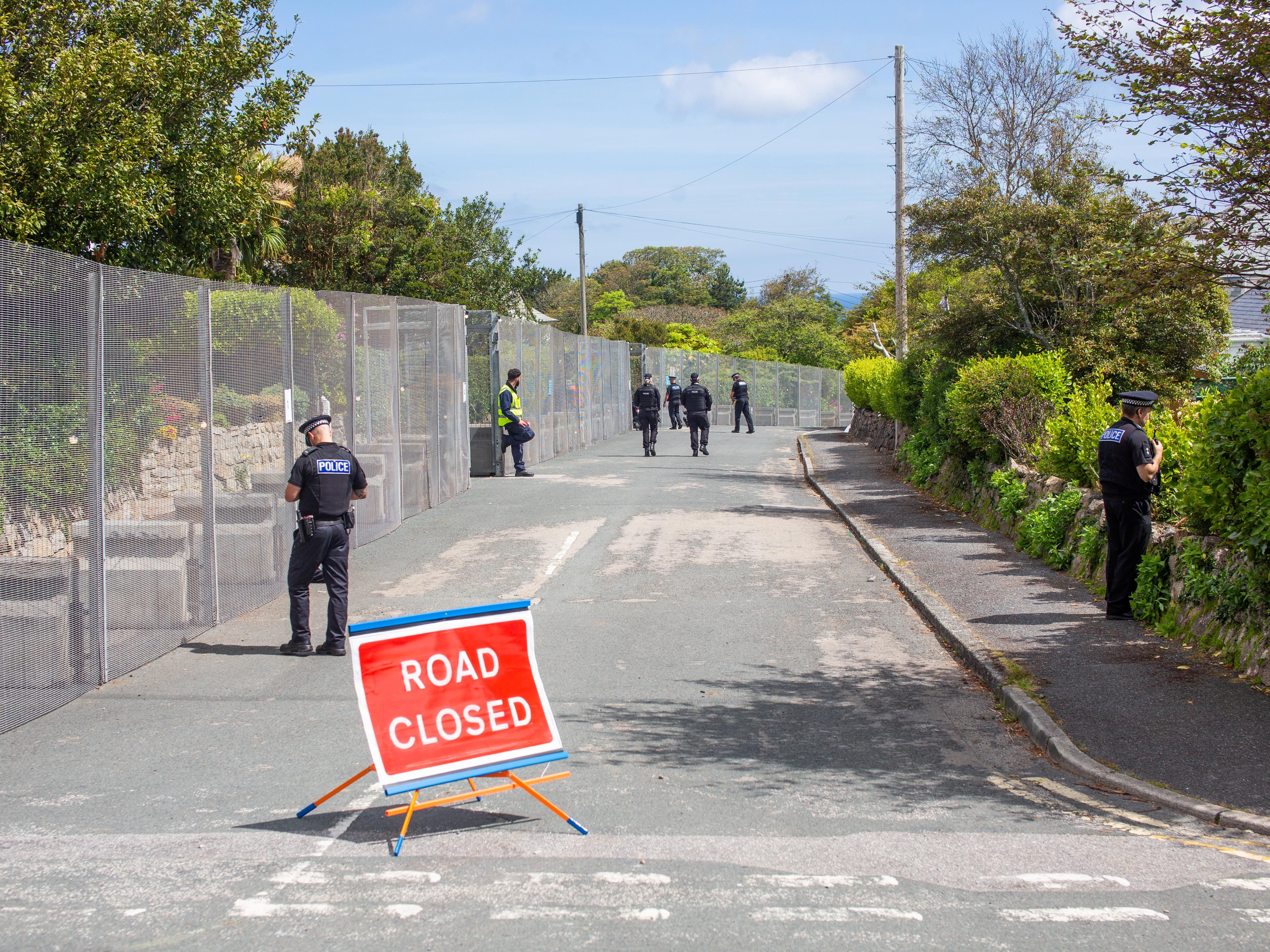 The imposing security fence which has been erected around the G7 summit site in St Ives, Cornwall, June 8 2021. Leaders from around the world are expected in the seaside town later this week.