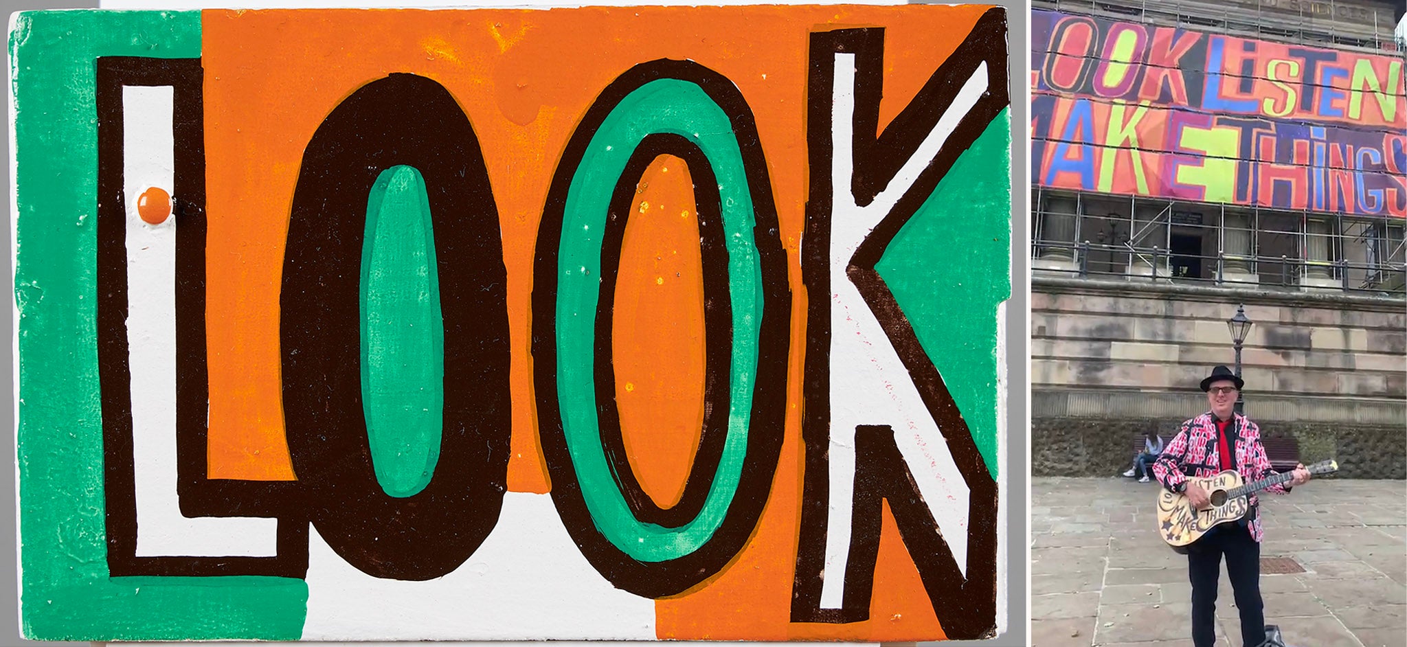 Bob and Roberta Smith’s miniature painting ‘Look’ is about the difference between what something says and what it is