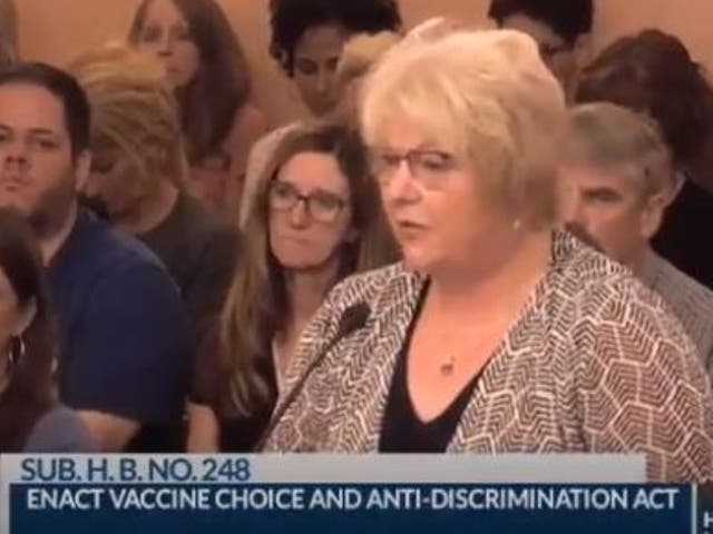 <p>Dr Sherri Tenpenny, who told the Ohio legislature that coronavirus vaccines “magnetize” people, is being sued by the DOJ for more than $600,000 in unpaid taxes and fees, investigators say. </p>