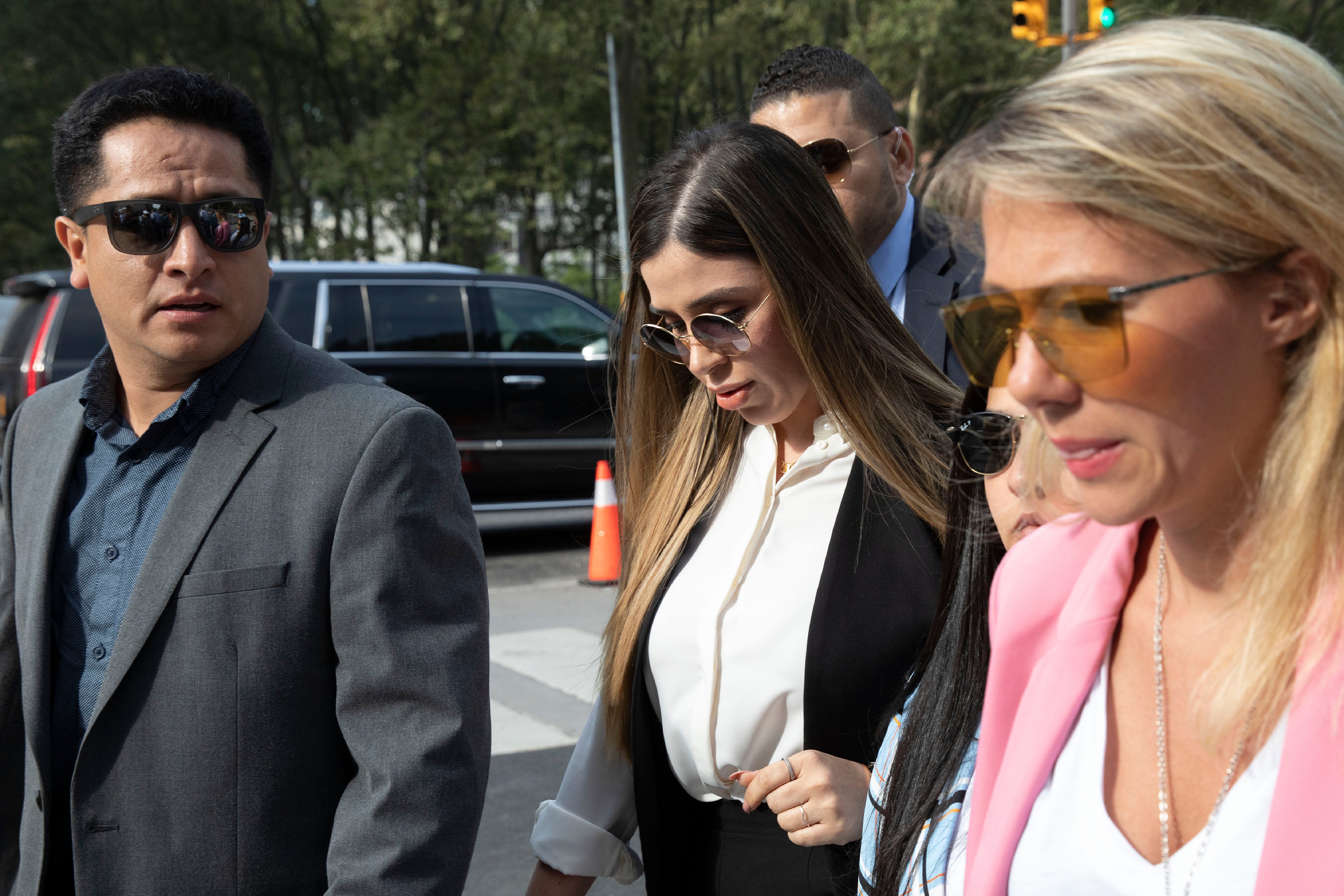 Guilty plea: El Chapos Wife, Emma Coronel Aispuro (centre)