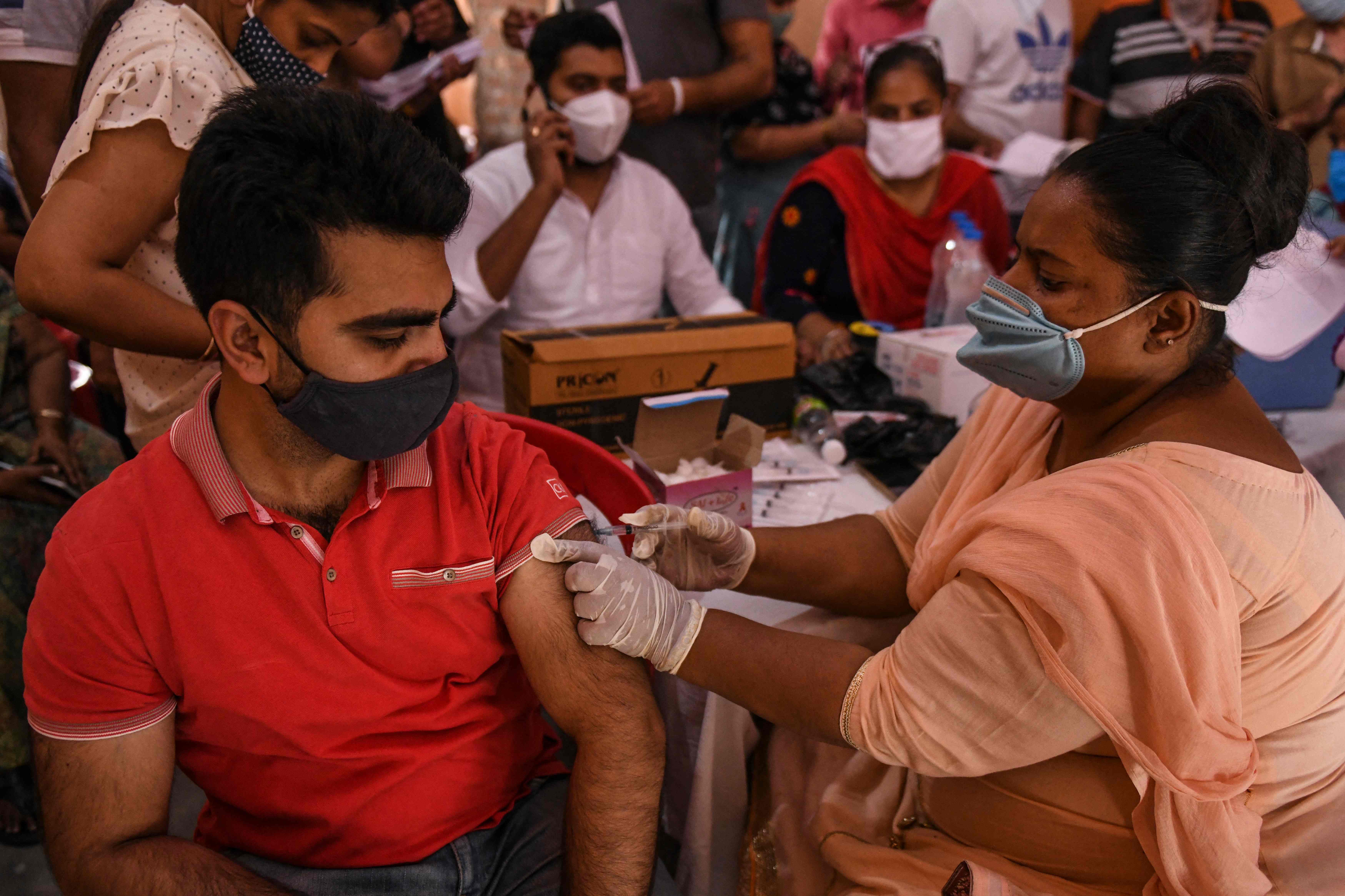 A health worker during a vaccination camp in Amritsar, India, on 8 June, 2021.