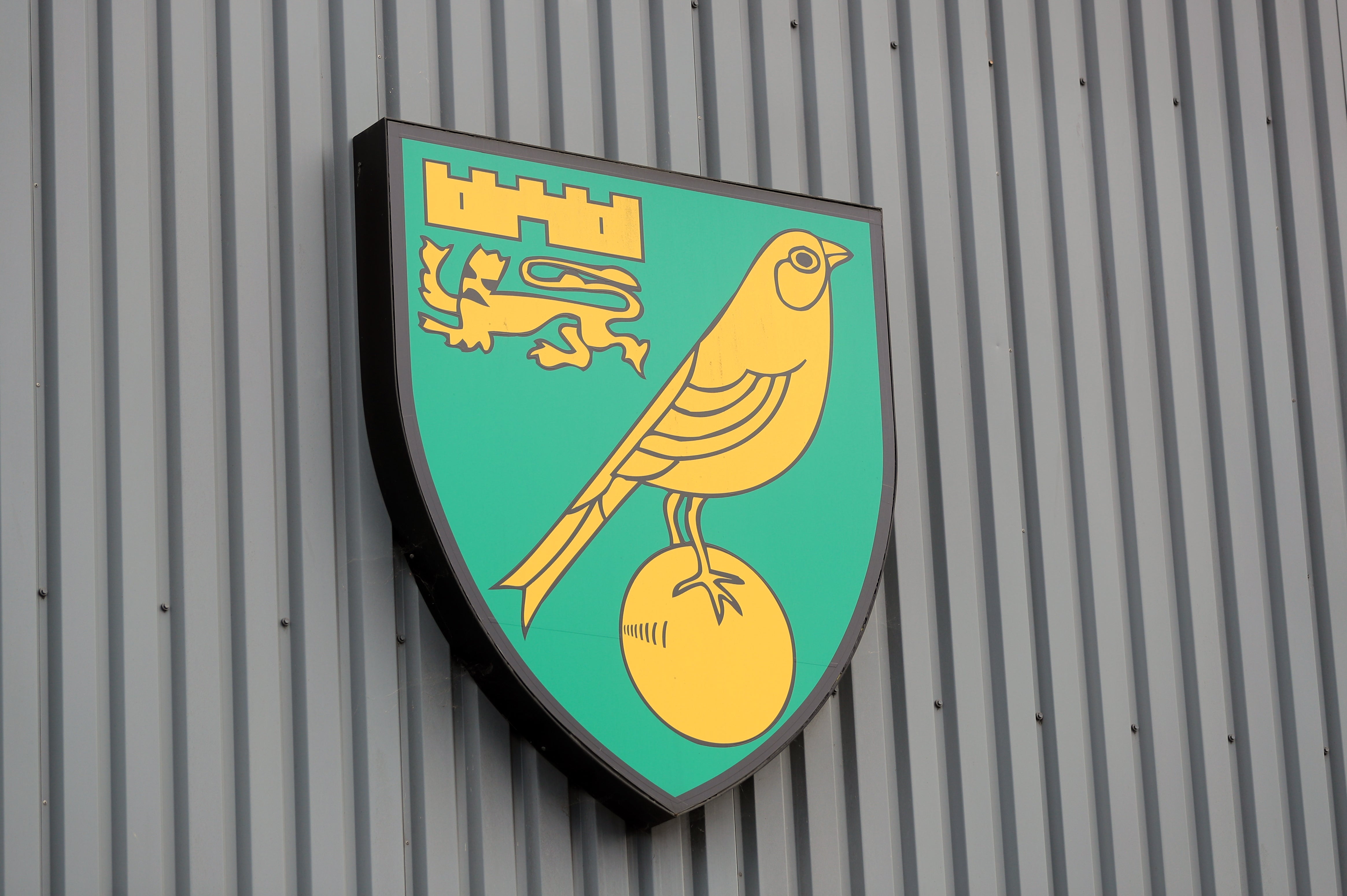 The Norwich crest at Carrow Road