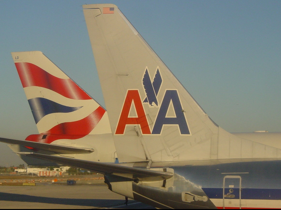 Cross purposes: British Airways and American Airlines aircraft at Miami airport in Florida before the coronavirus pandemic