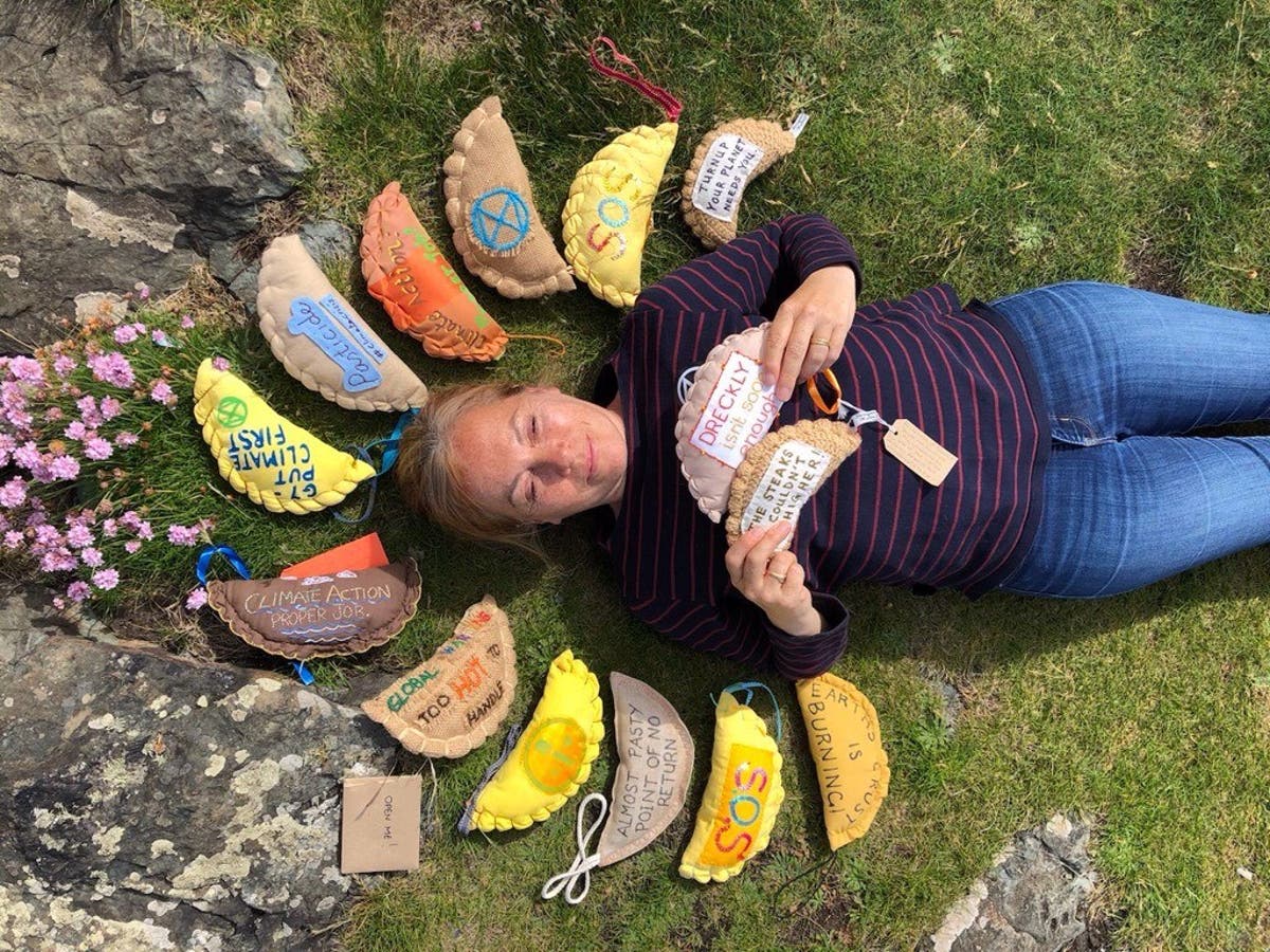 &lsquo;We call it pastivism&rsquo;: Knitted pasties appear around St Ives in very Cornish response to G7 summit