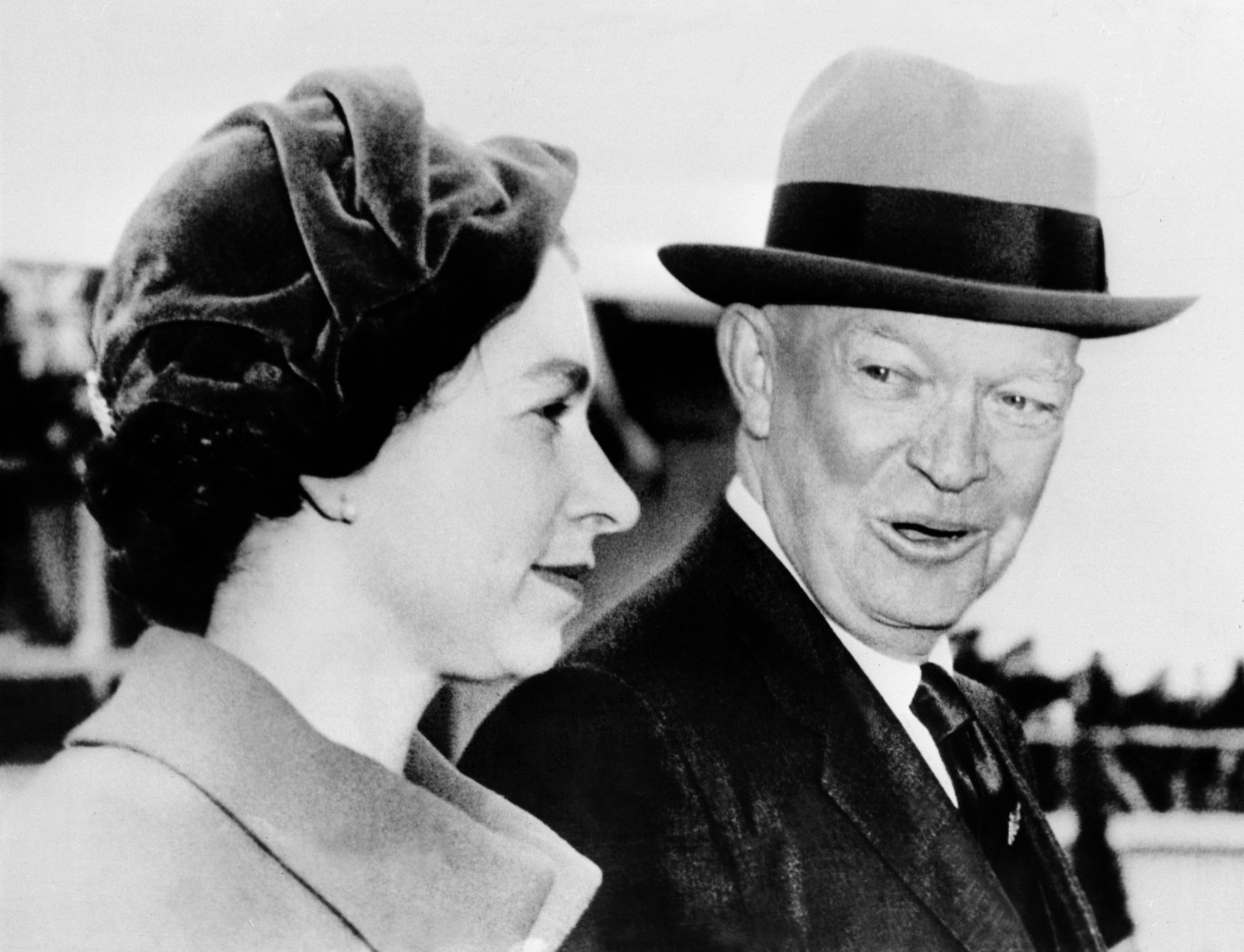 The Queen with Dwight Eisenhower, in 1957