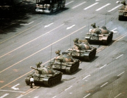 “Tank man” refers to the pro-democracy protestor who stood in front of Chinese government tanks in Tiananmen Square on 4 June, 1989