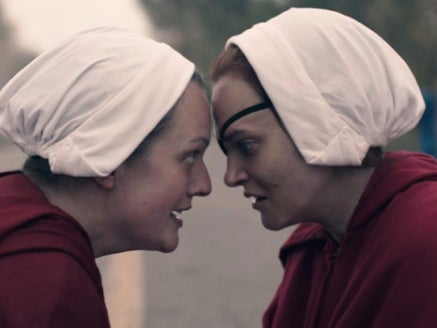Elisabeth Moss and Madeline Brewer in ‘The Handmaid’s Tale’