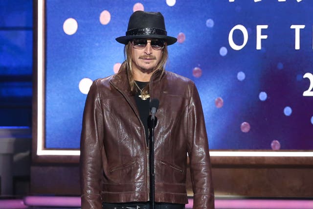 <p>Kid Rock speaks during the 2019 CMT Artists of the Year event on 16 October 2019 in Nashville, Tennessee</p>