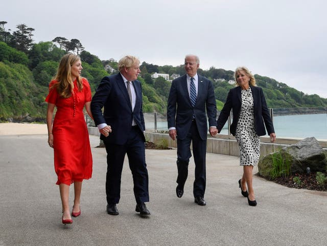 <p>Jill Biden said it was ‘wonderful to spend some time with Carrie Johnson and her son, Wilfred’. </p>