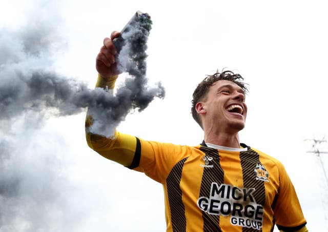 <p>Luke Hannant celebrates</p>