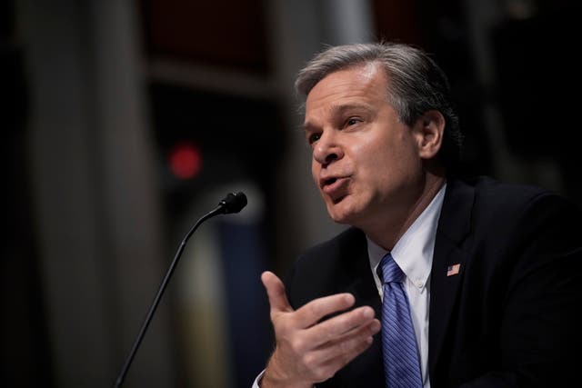<p>FBI director Christopher Wray testifies during a House Judiciary Committee oversight hearing on Capitol Hill on 10 June, 2021</p>