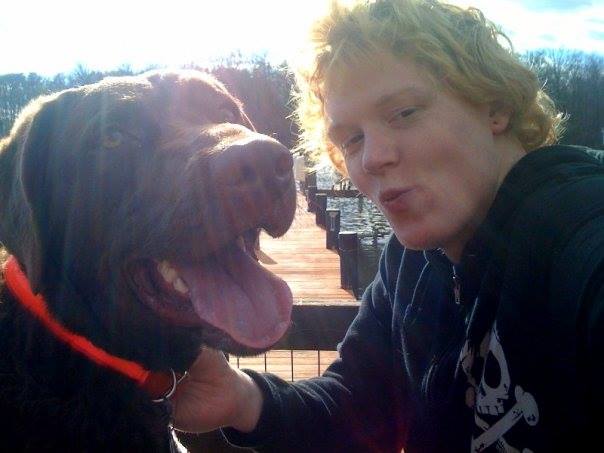 Timothy Reeves with his dog Vern, who was shot dead by an Anne Arundel County Police officer in 2014