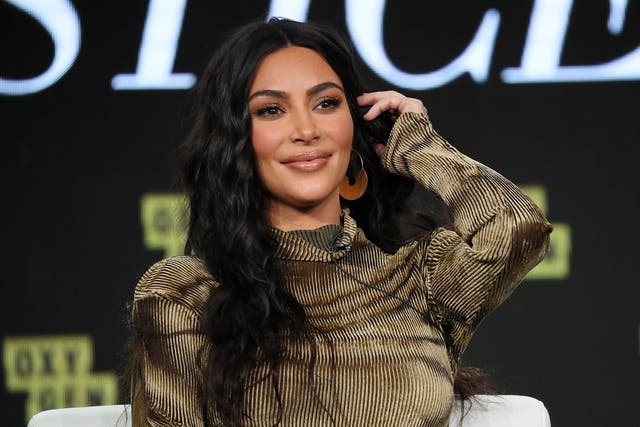 <p>Kim Kardashian West of 'The Justice Project' speaks onstage during the 2020 Winter TCA Tour Day 12  at The Langham Huntington, Pasadena on 18 January 2020 in Pasadena, California</p>