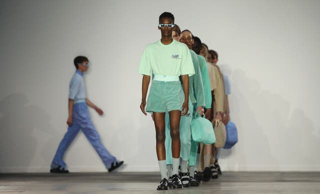 Models on the Robyn Lynch's catwalk during the Fashion East London Fashion Week Men's SS20 show