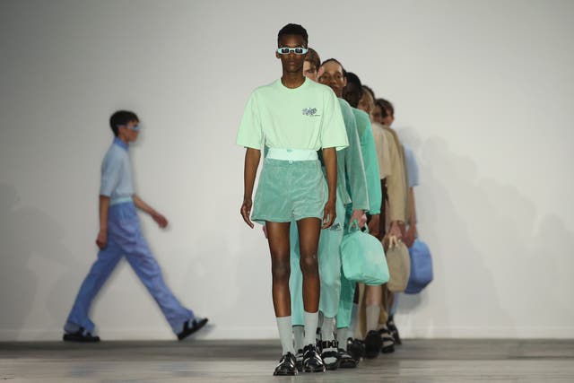 Models on the Robyn Lynch's catwalk during the Fashion East London Fashion Week Men's SS20 show