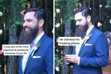Groom explains why he checked his phone as his bride walked down the aisle: ‘Crypto never sleeps’