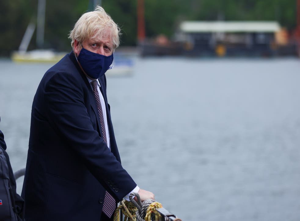 <p>Prime Minister Boris Johnson at the G7 summit in Cornwall</p>