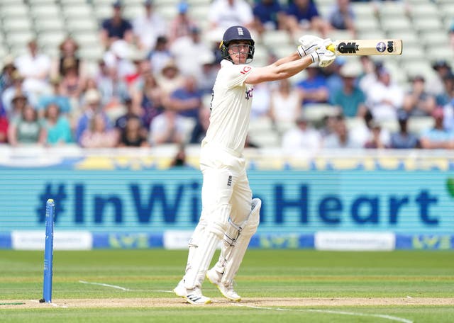 Dan Lawrence was left unbeaten on 81 as England made 303 in their first innings at Edgbaston