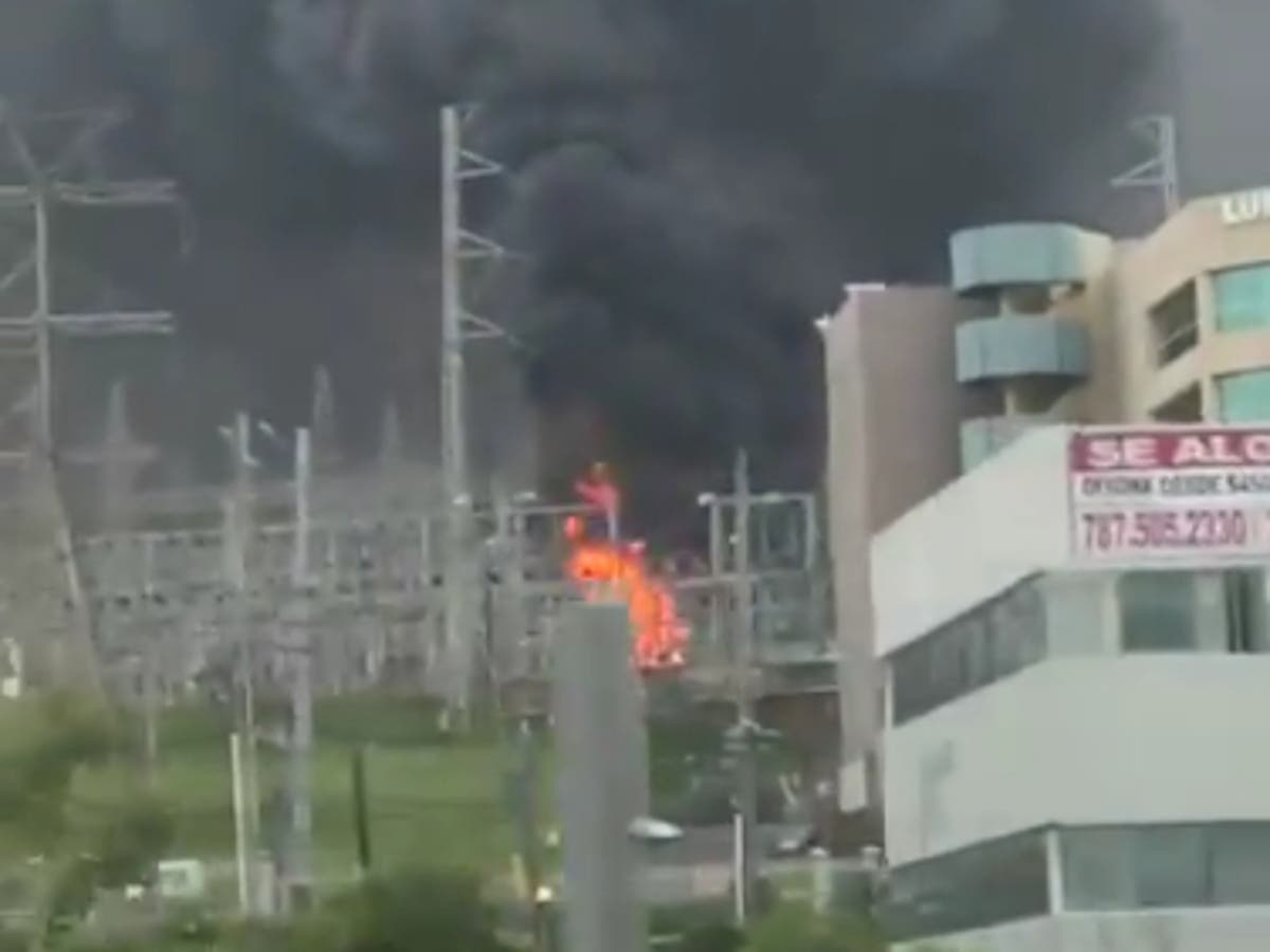 Blaze at electricity substation knocks out power for 800,000 Puerto Ricans as company hit by cyberattack
