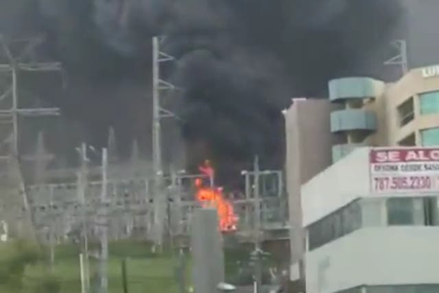 <p>A fire at a Luma power facility in Puerto Rico that knocked out power for 800,000 customers</p>