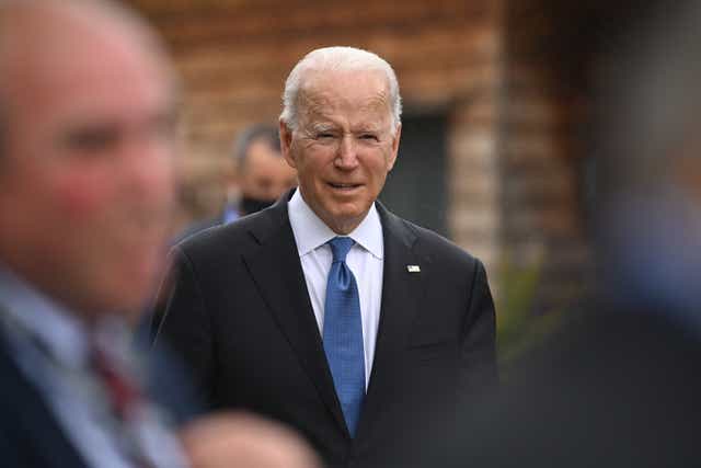 <p>US President Joe Biden walks between engagements during the G7 Summit In Carbis Bay, on June 11, 2021 in Carbis Bay, Cornwall</p>