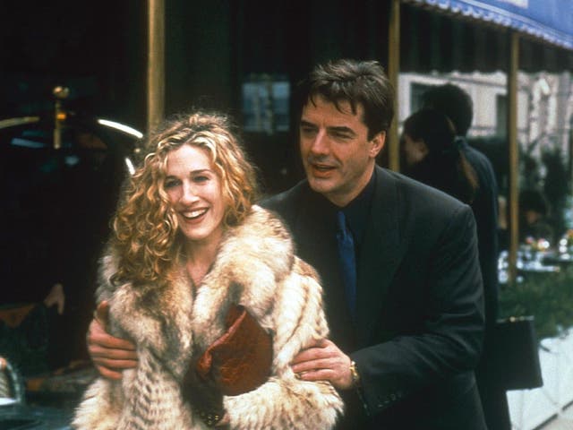 <p>Sarah Jessica Parker and Chris North in the original series of Sex and the City</p>