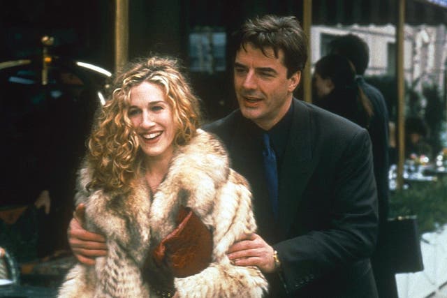 <p>Sarah Jessica Parker and Chris North in the original series of Sex and the City</p>