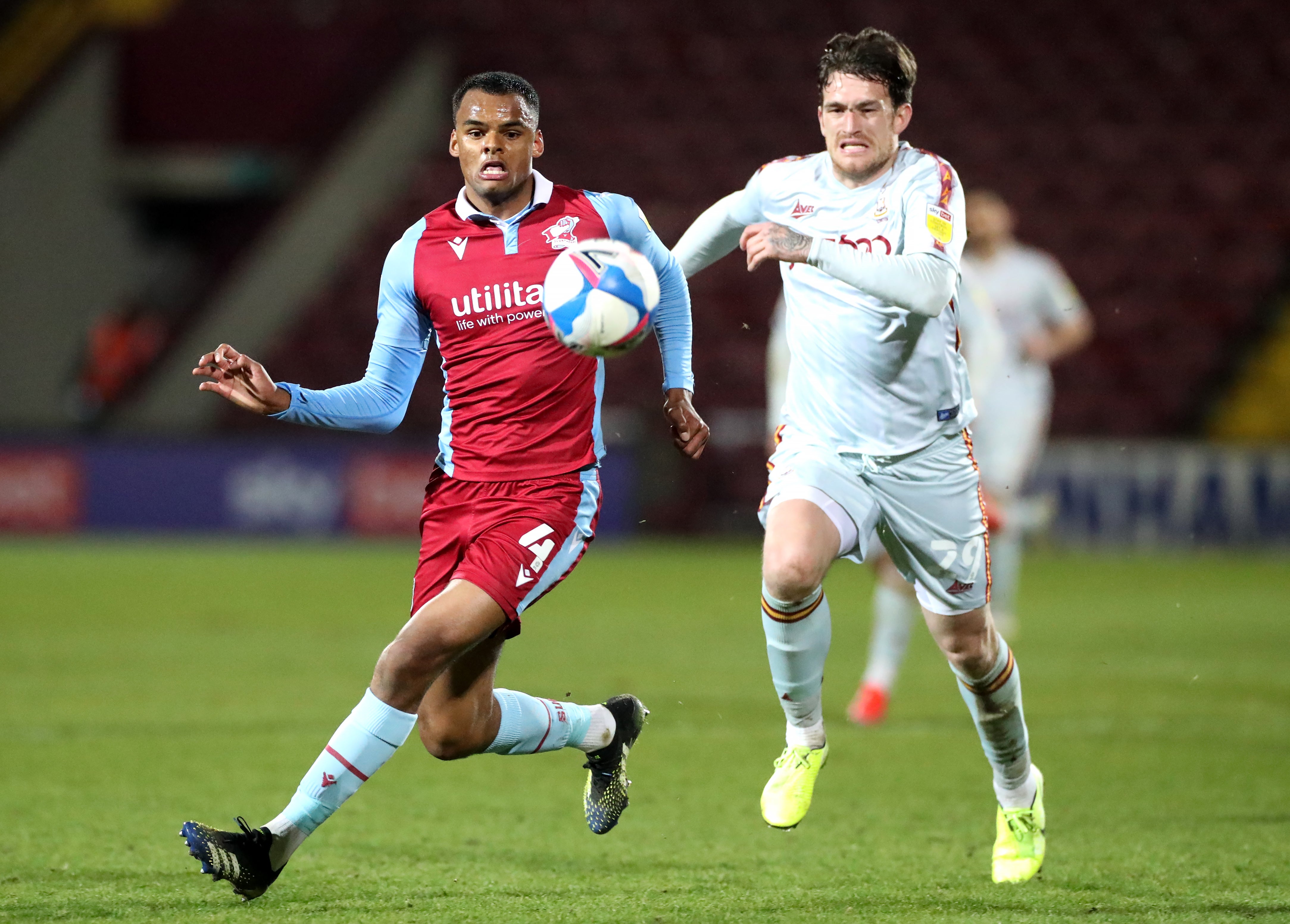 Andy Cook, right, in action for Bradford