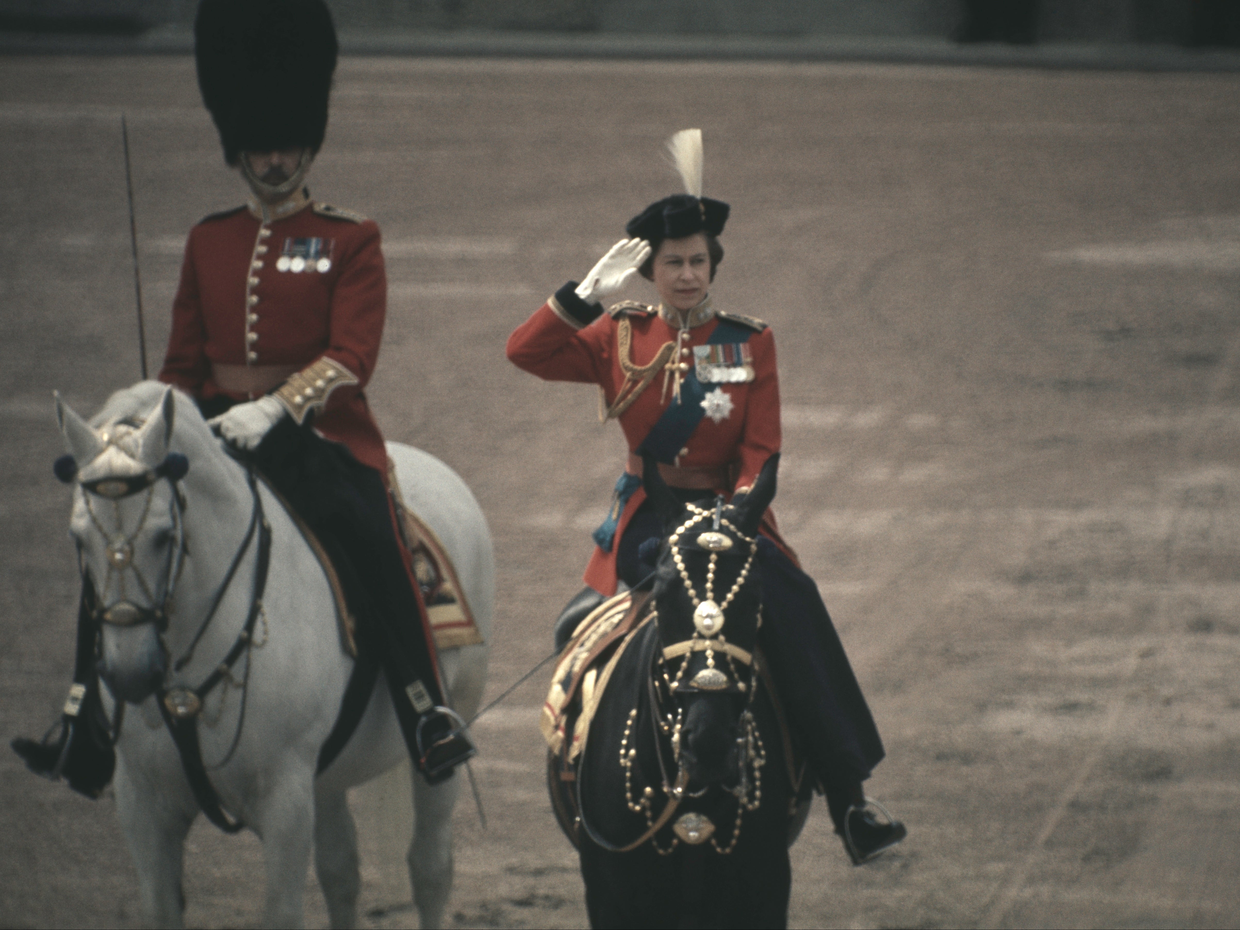 The Queen at Trooping the Colour in 1971