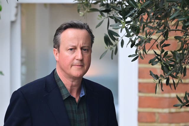 <p>LONDON, ENGLAND - MAY 13: Former Prime Minister David Cameron leaves his home to give evidence to a select committee on Greensill, on 13 May, 2021 in London, England.</p>