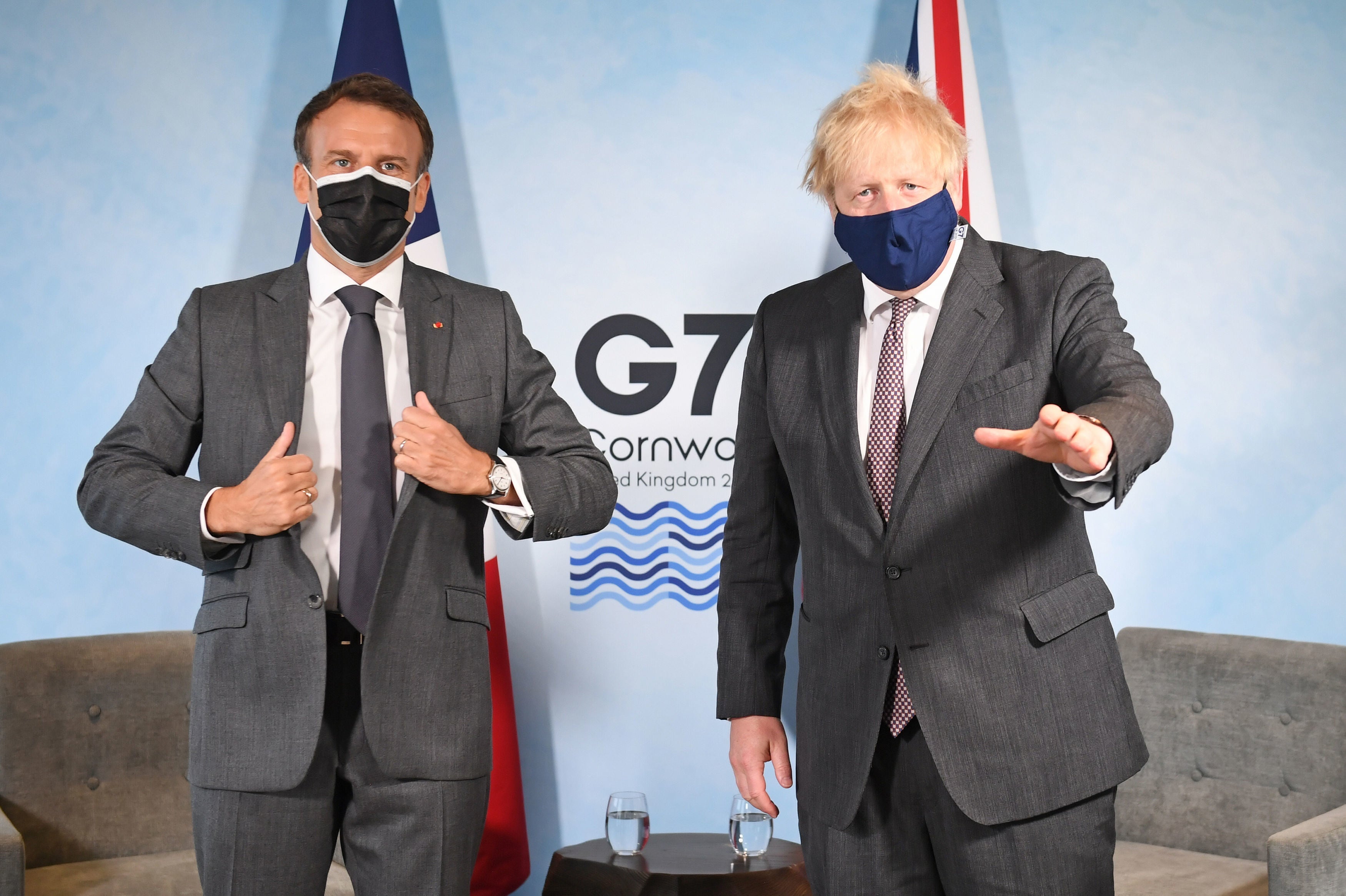 Boris Johnson and Emmanuel Macron have clashed over Northern Ireland and Brexit at the G7 summit in Cornwall