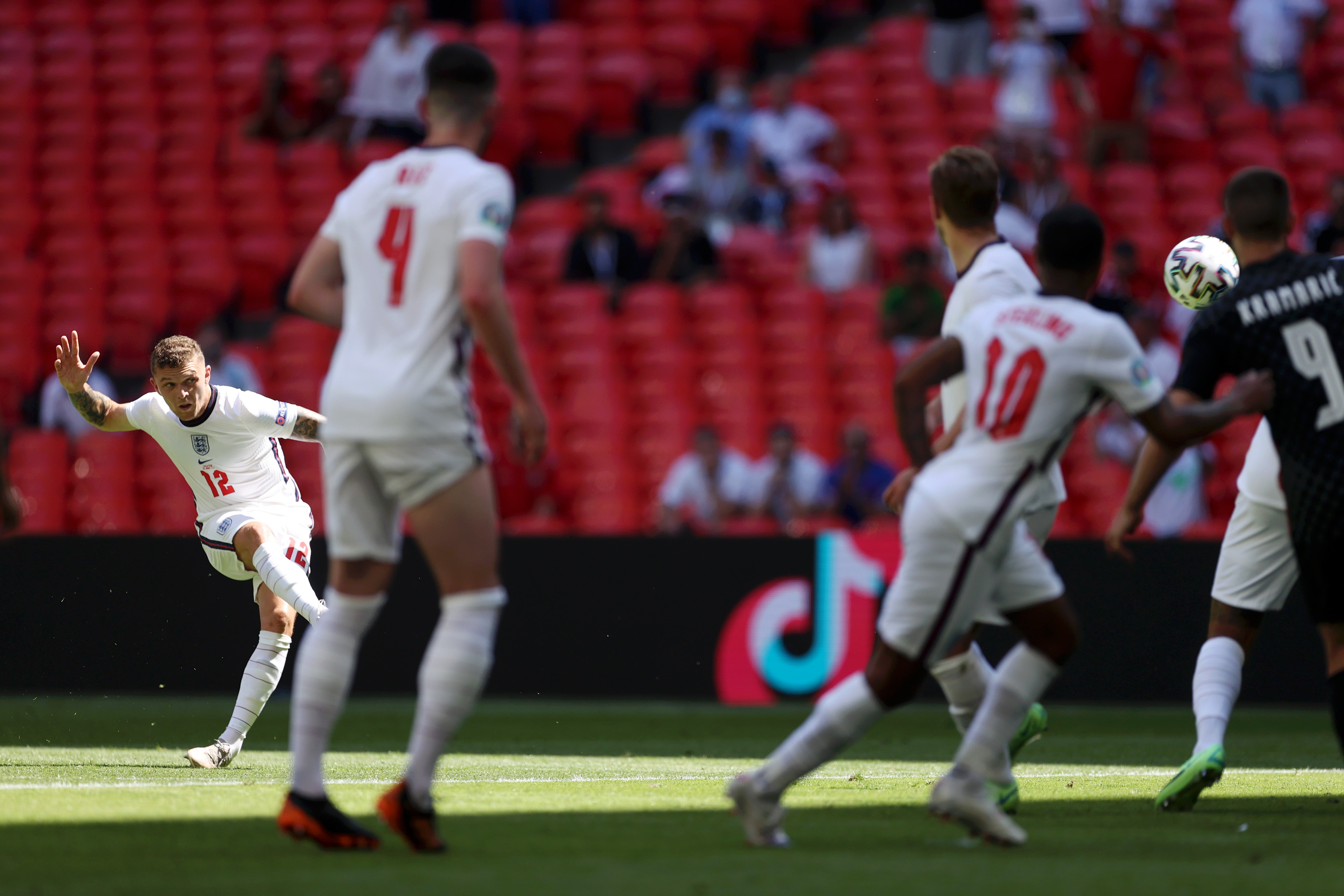 Trippier couldn’t quite recreate his free-kick goal from the 2018 World Cup semi-final against Croatia