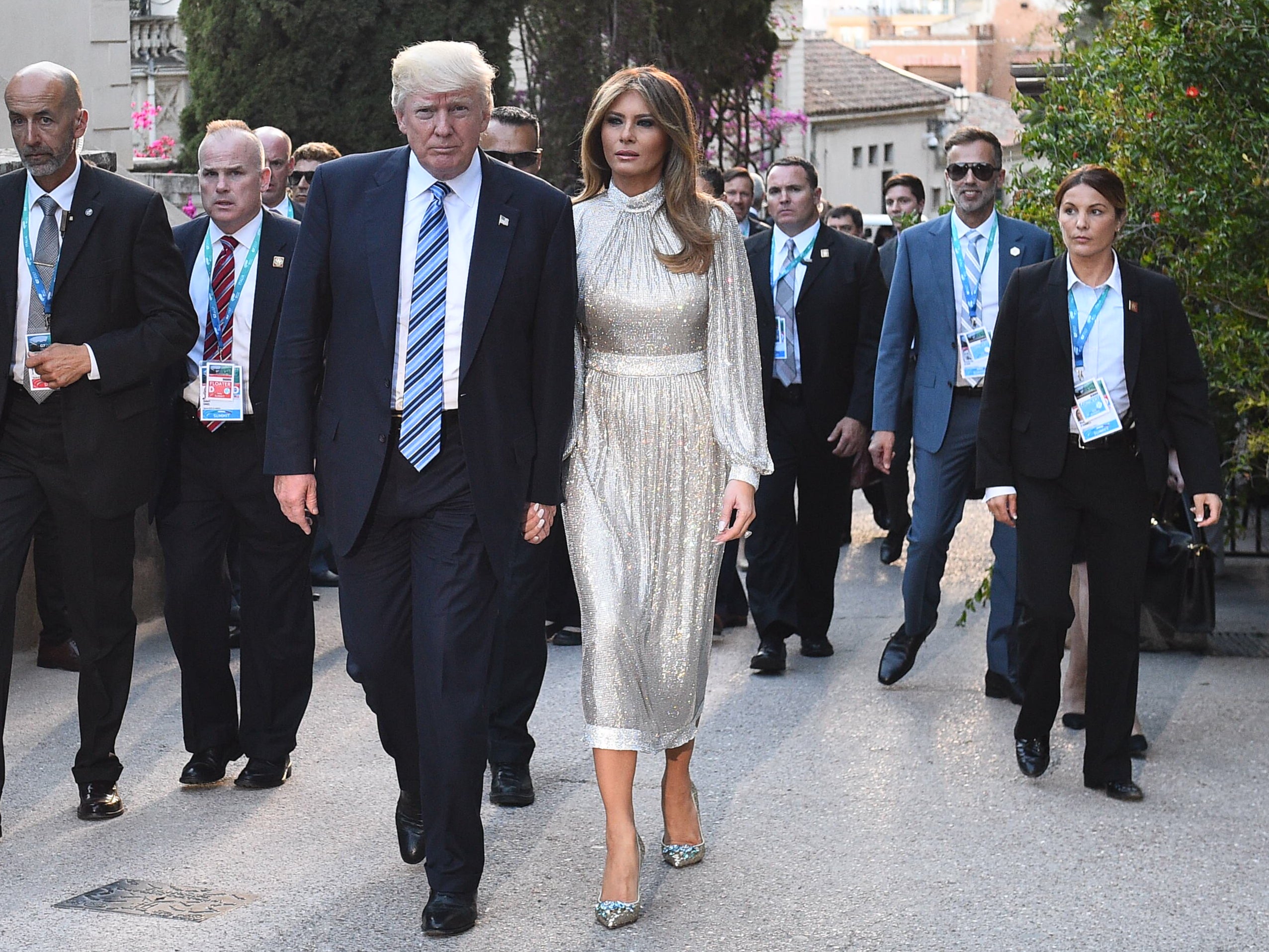 Donald Trump and Melania Trump during the 2017 G7 summit in Italy