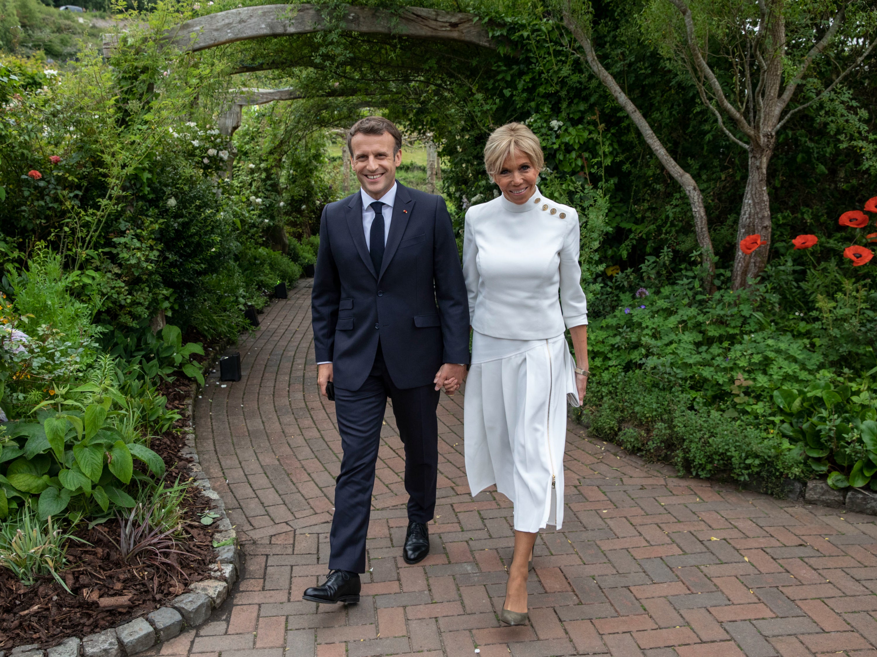 Brigitte Macron with her husband, Emmanuel