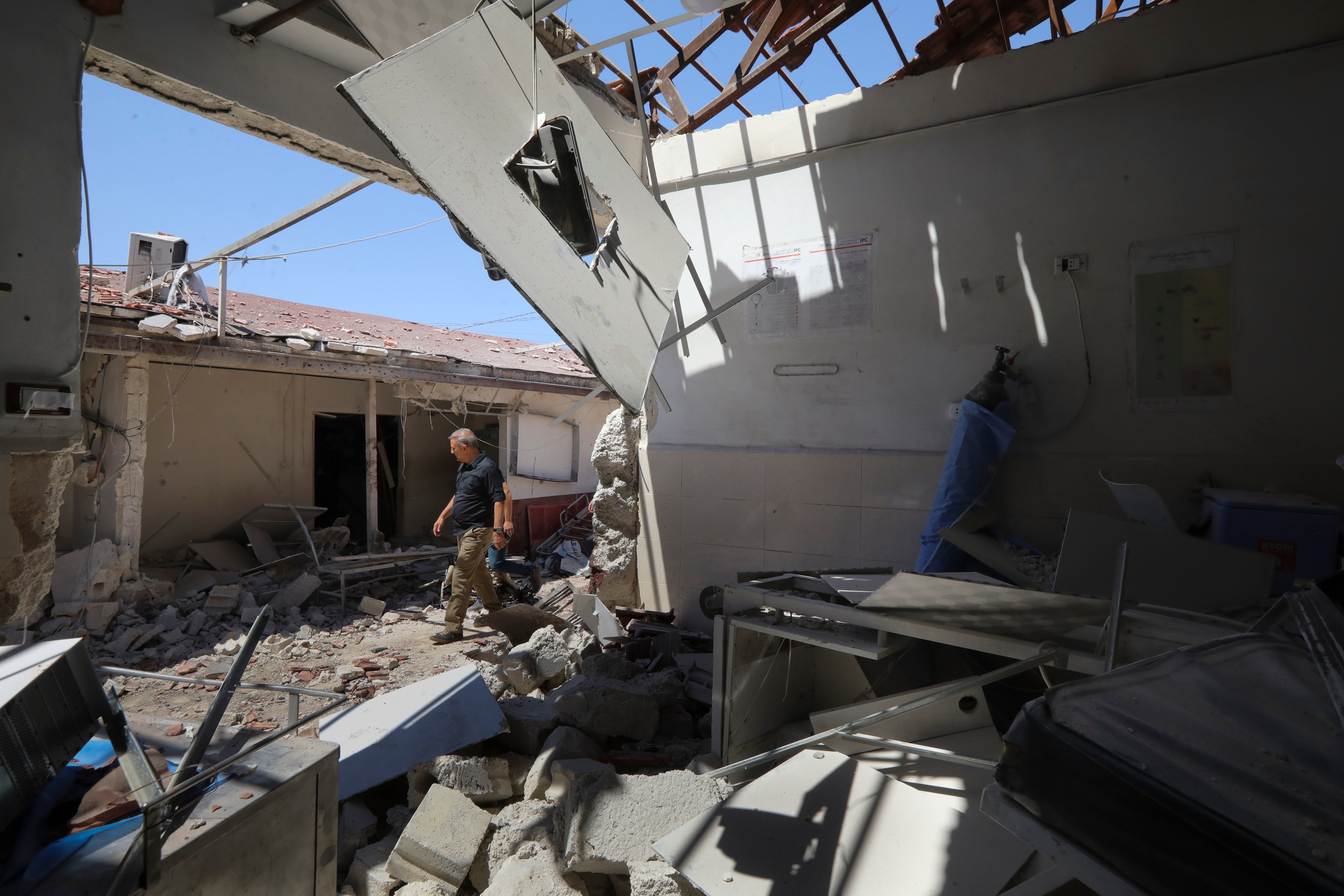Damage to a hospital in Afrin
