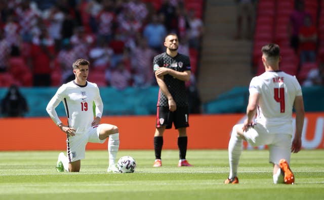 <p>England players were booed for taking the knee by some fans at Wembley ahead of their game with Croatia</p>