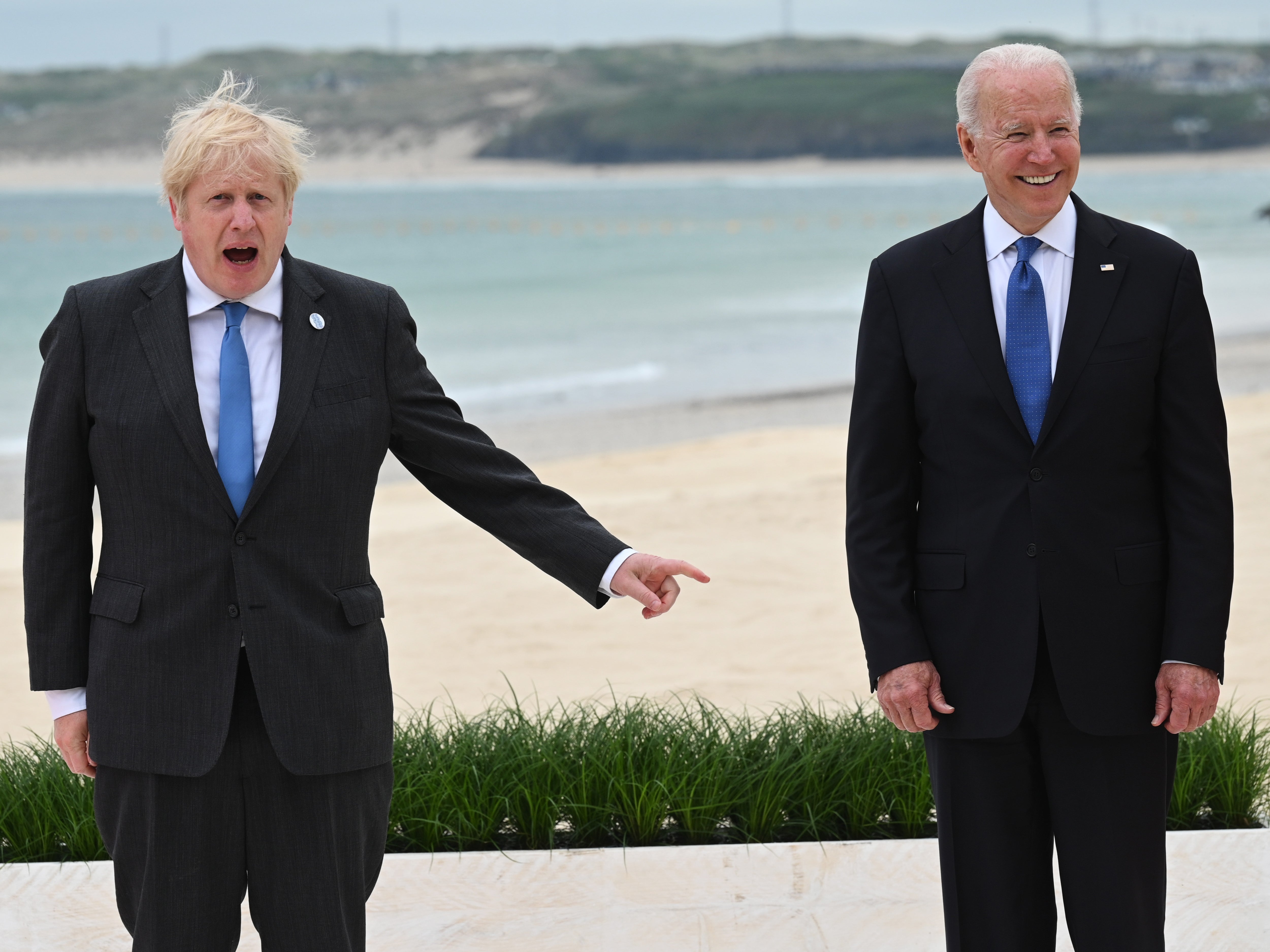 Boris Johnson and Joe Biden at the G7 summit in Cornwall last week