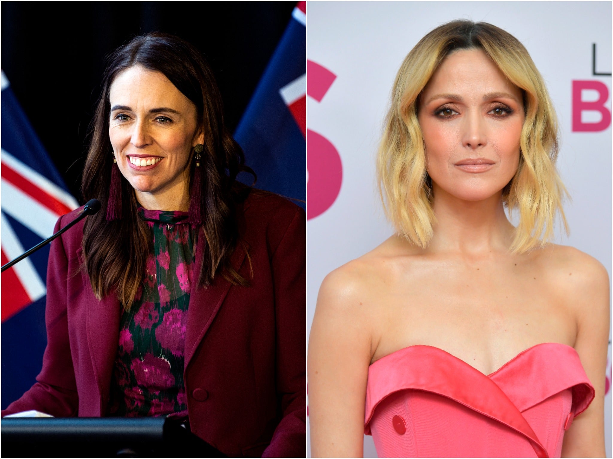 Rose Byrne (right) will reportedly play Jacinda Ardern in the project