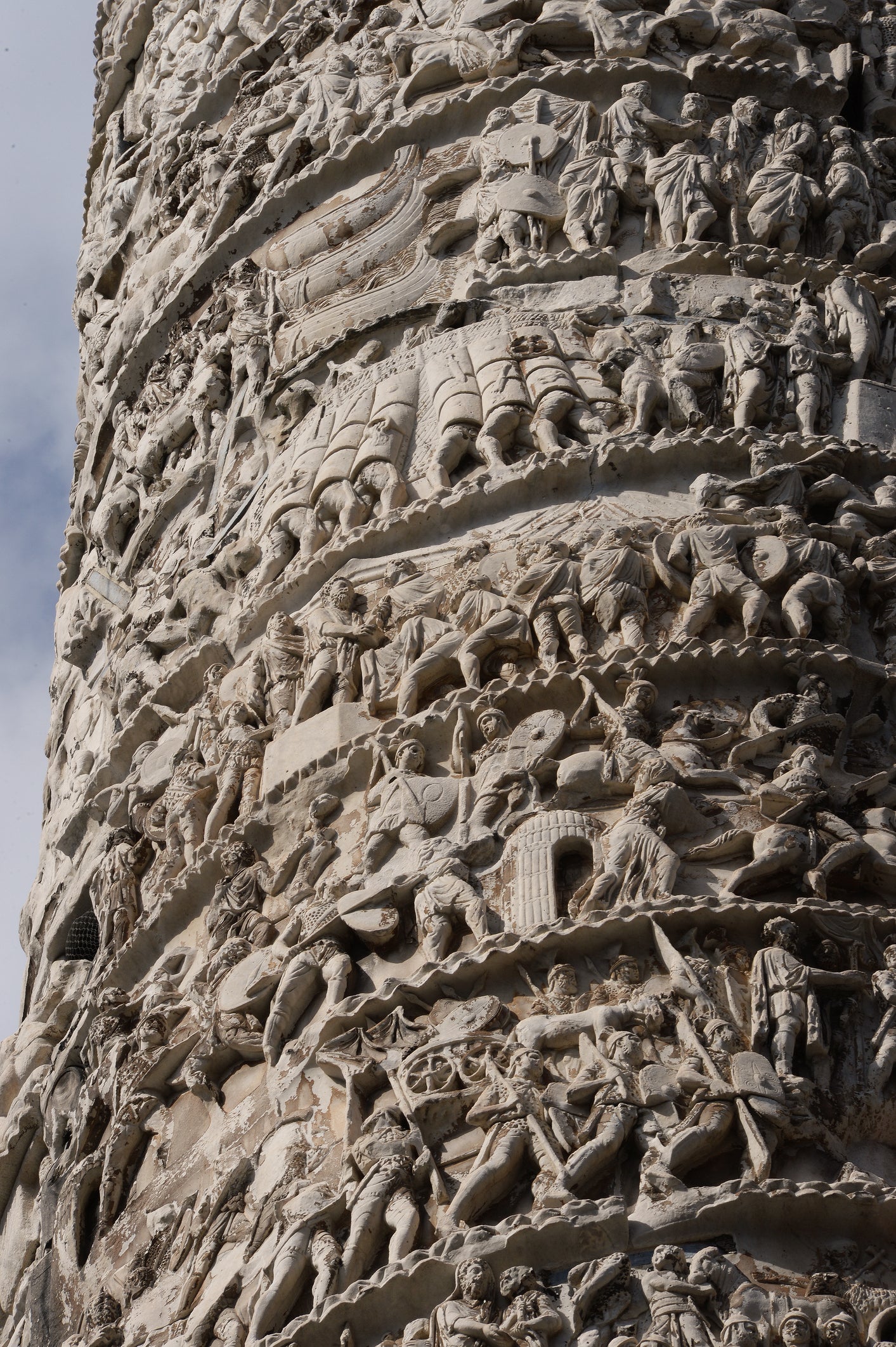 The column of Marcus Aurelius in the Piazza Colonna, Rome