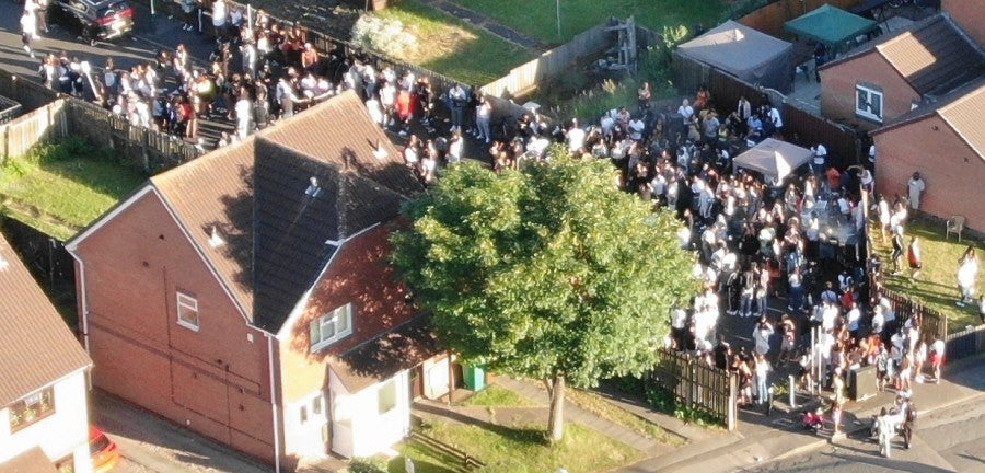A large group of people attended the illegal gathering in Nottingham