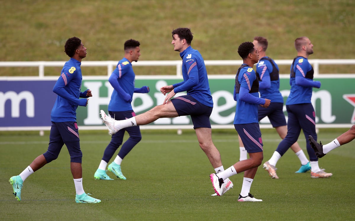 Harry Maguire trains again as England return to work following Croatia win