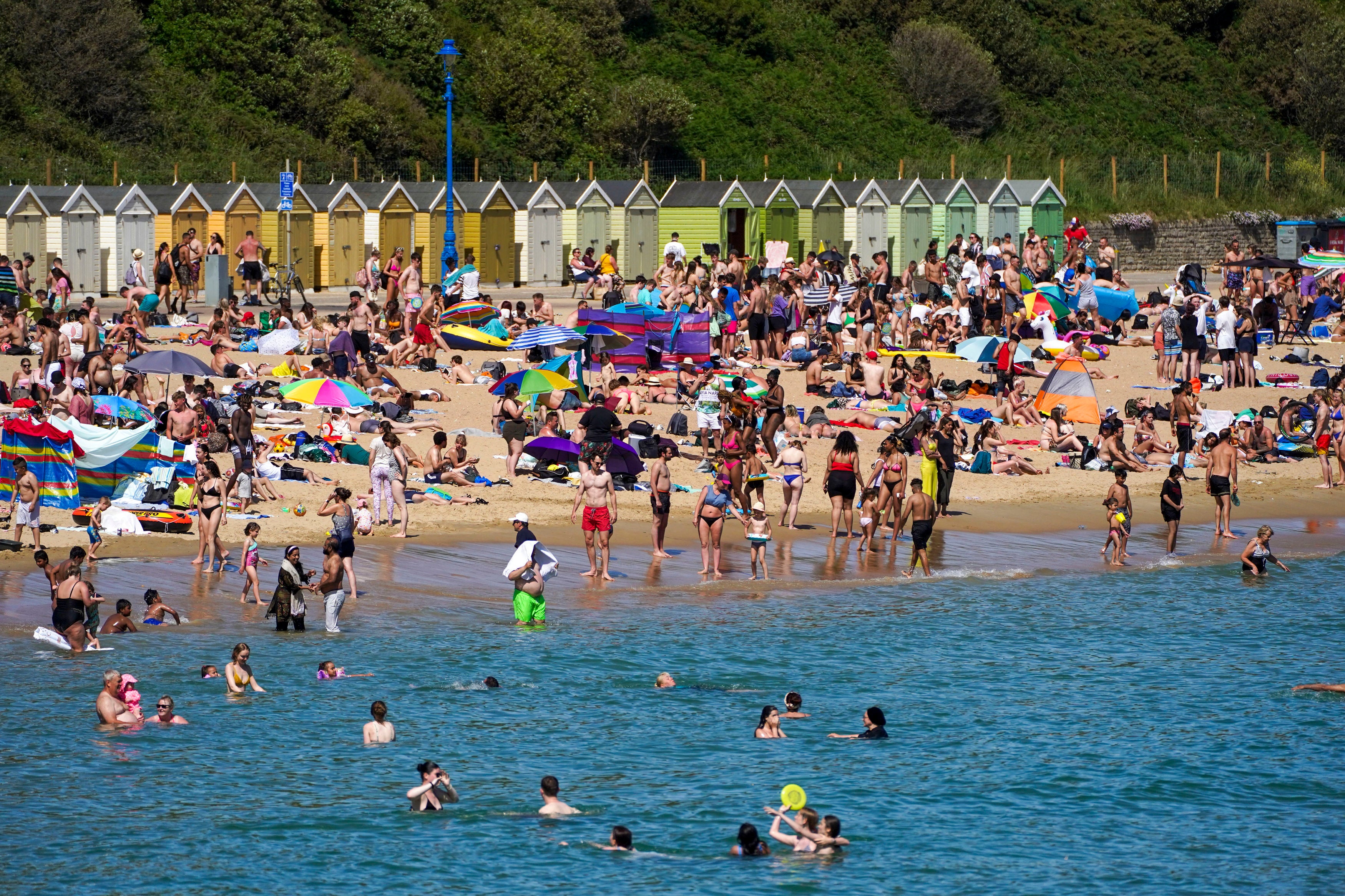 People flocked to beaches including in Bournemouth