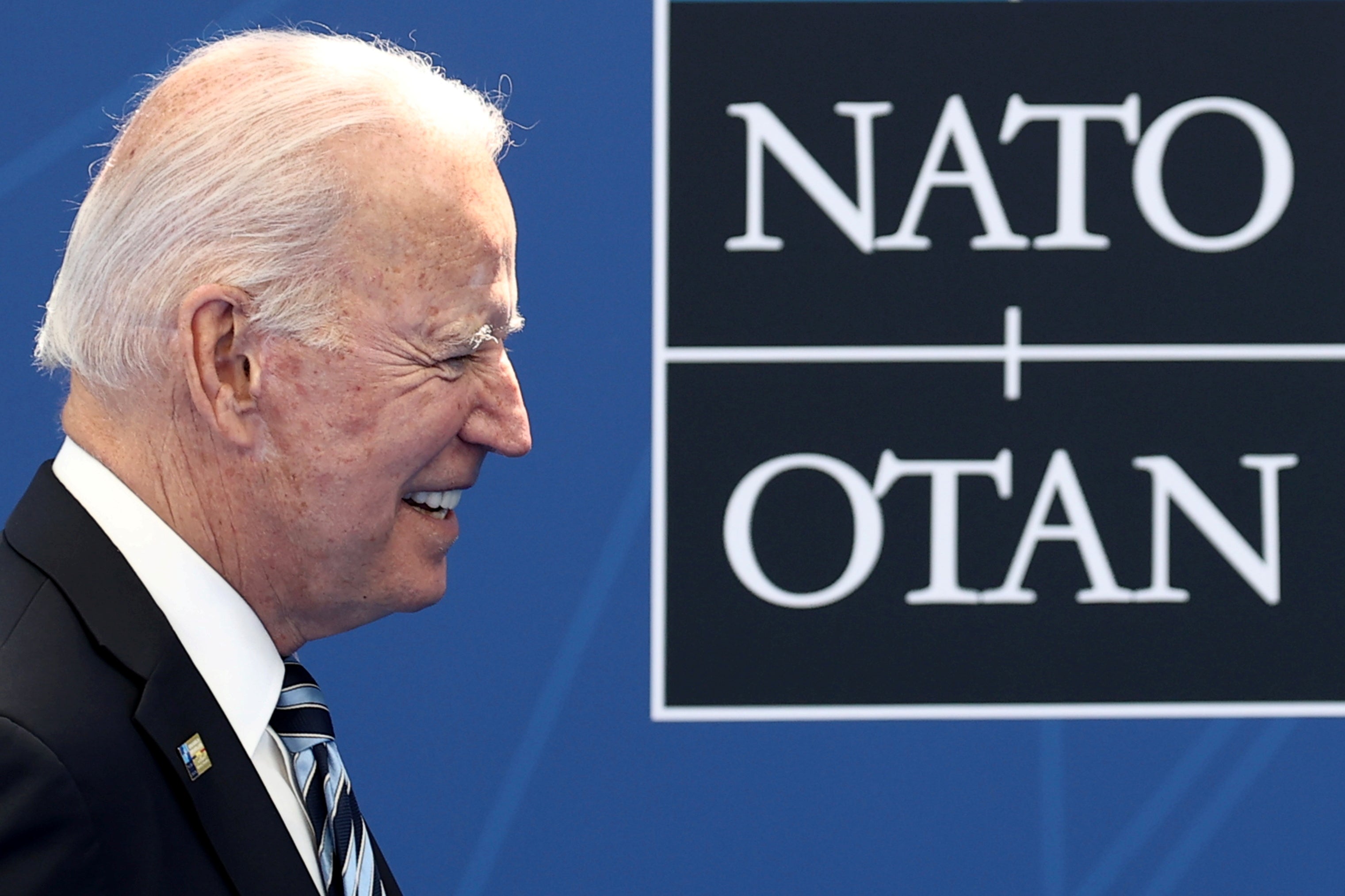 US president Joe Biden arrives at the Nato summit in Brussels