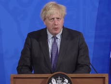 Covid lockdown announcement – live: Boris Johnson delays easing to 19 July amid Delta variant surge
