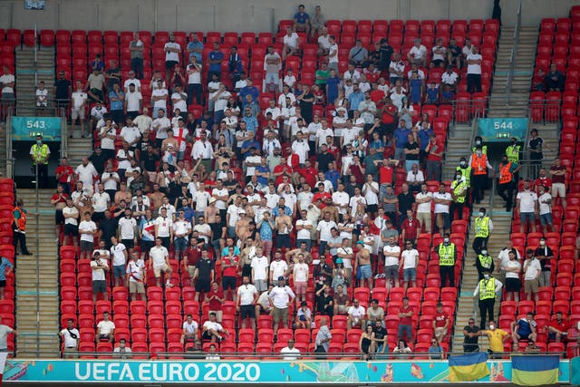 England fans in the stands during England's win over Croatia