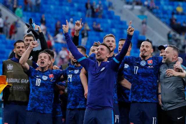 <p>Slovakia claimed a famous win over Poland</p>