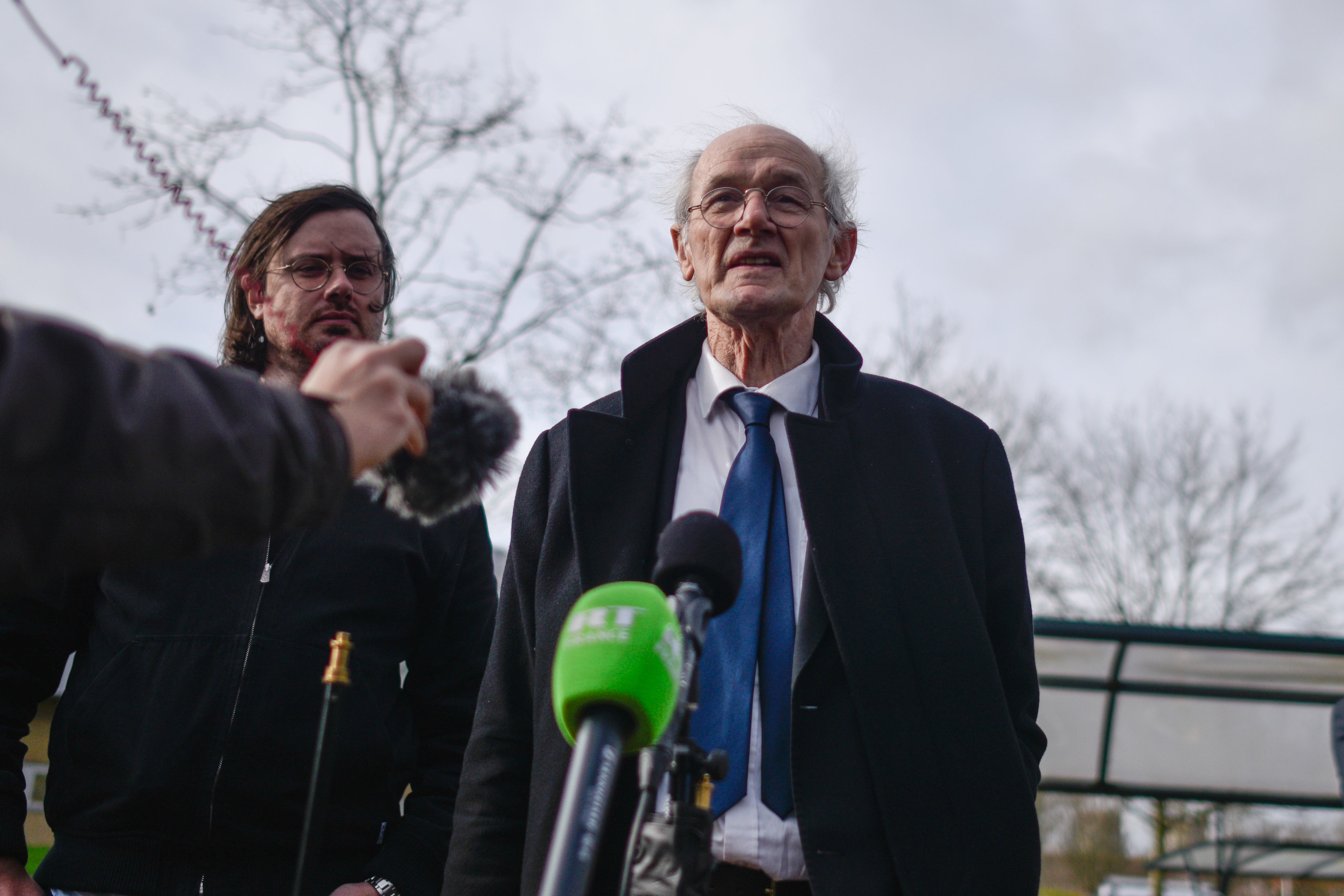 Gabriel and John Shipton speak to media over case of Julian Assange